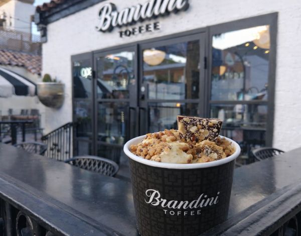 A Toffogato on the patio outside Barndin Toffee in Palm Springs