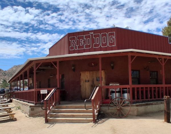 Exterior of the historic Red Dog Saloon in Pioneertown