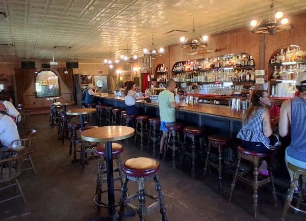 The bar shot inside the Red Dog Saloon Pioneertown