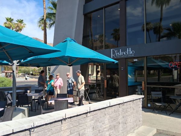 Ristretto's patio at the 500 Building in South Palm Springs
