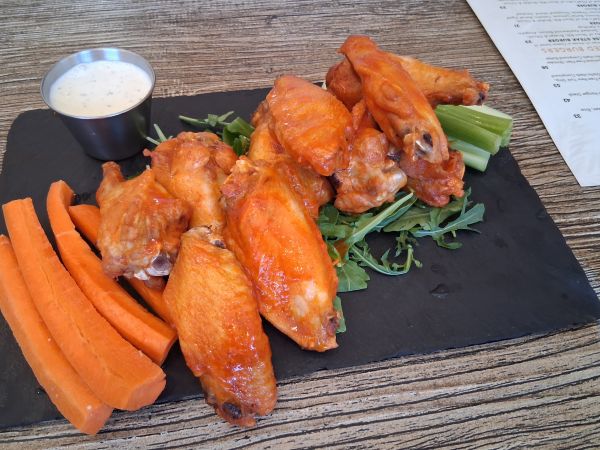 the buffalo wings at The Hideout