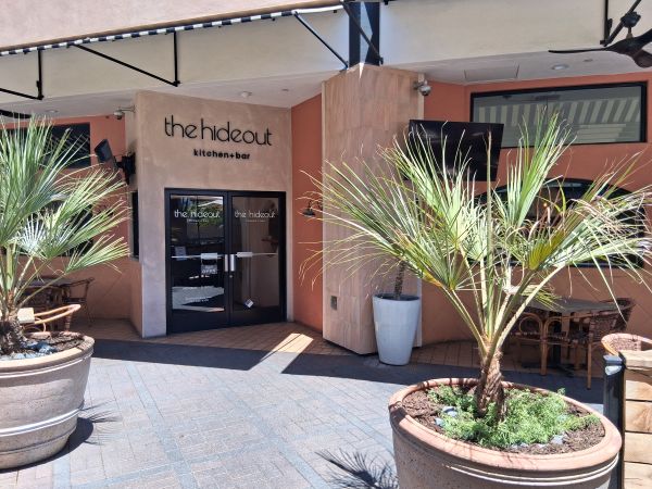 A display of the interior entrance to the Hideout from the Palm Desert Gardens on El Paseo