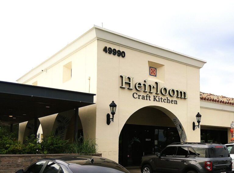 Exterior of Heirloom Craft Kitchen in Citrus Plaza, Indio - the endcap that pioneered the east valley dining hub